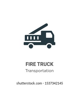 Fire truck vector icon on white background. Flat vector fire truck icon symbol sign from modern transportation collection for mobile concept and web apps design.