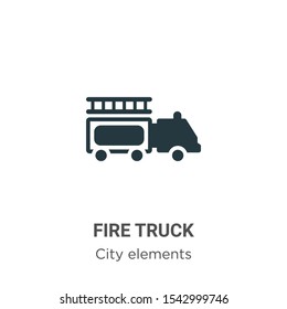 Fire truck vector icon on white background. Flat vector fire truck icon symbol sign from modern city elements collection for mobile concept and web apps design.
