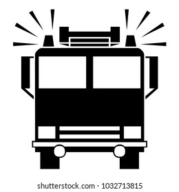 fire truck vector icon in simple design