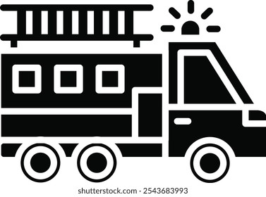 Fire Truck Vector Illustration Detailed Icon