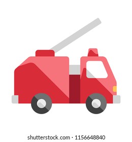 Fire truck vector illustration in flat color design