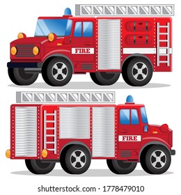 Camión de bomberos. Ilustración vectorial. Aislado sobre fondo blanco.