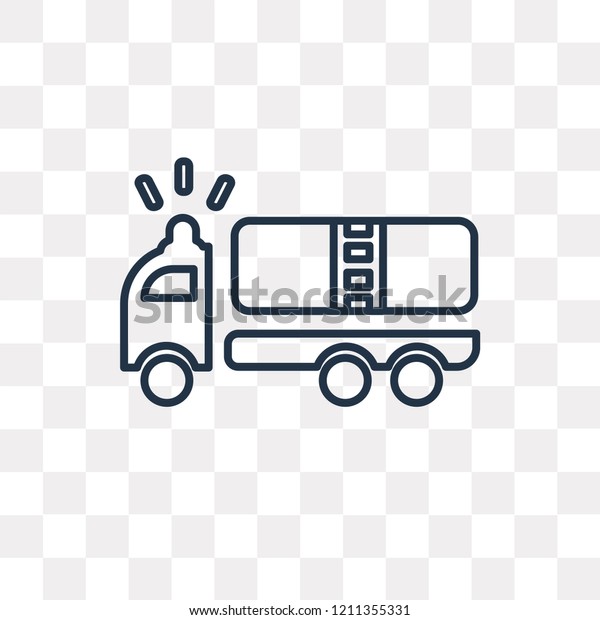 Fire truck vector outline icon isolated on\
transparent background, high quality linear Fire truck transparency\
concept can be used web and\
mobile