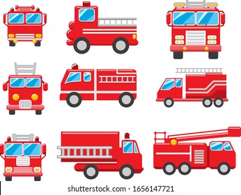 Fire truck vector set collection graphic clipart design