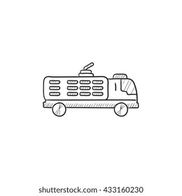 Fire truck vector sketch icon isolated on background. Hand drawn Fire truck icon. Fire truck sketch icon for infographic, website or app.