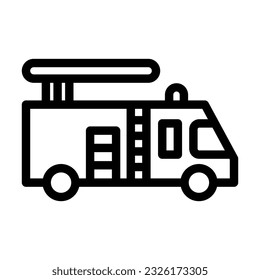 Icono De Línea Gruesa Del Vector De Camión De Fuego Para Uso Personal Y Comercial.

