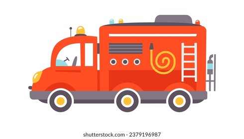 Fire Truck Vehicle Vector Illustration