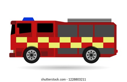fire truck, white background 