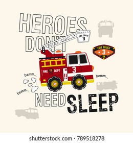 Fire Truck,Car, T- Shirt