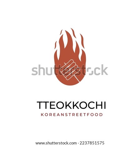 Fire Tteokbokki vector illustration logo