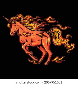 457 Unicorn with flames Images, Stock Photos & Vectors | Shutterstock