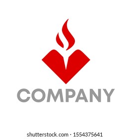fire V logo vector design template