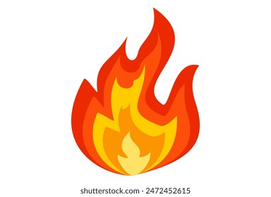 fire vector collection in flat style, burning fire clipart, flame illustration in flat style.