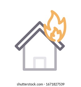 fire vector color line icon 