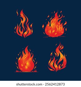 fire vector design with solid background.