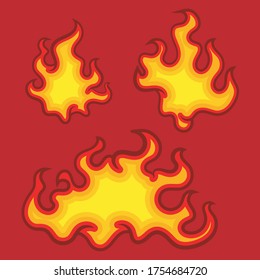 Fire Vector Element Collection Unique