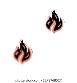 fire vector element icon flame neon