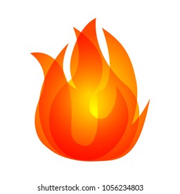 Fire Vector. Fire Emoticon On Transparent Background. Isolated Vector Illustration 