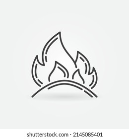 Fire vector Flame concept icon or symbol in thin line style