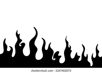 Fire vector, flame icon. Black icon isolated on white background.