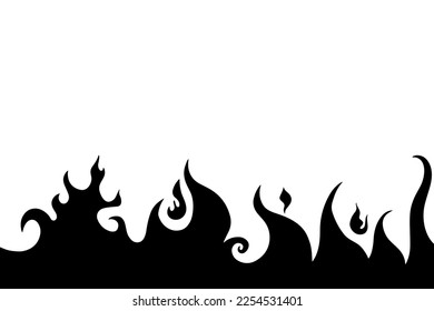 Fire vector, flame icon. Black icon isolated on white background.
