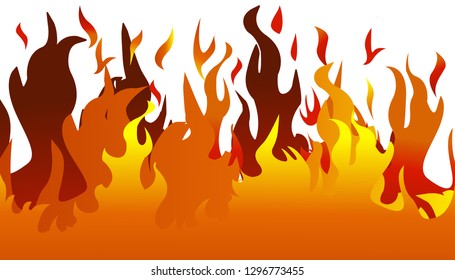 Fire vector, fire flames set vector, illustration of burning fire flame on white background.