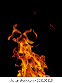 Fire in vector format for use as a design element or a creative background. Fire flame on black background.