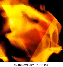 Fire in vector format for use as a design element or a creative background. Fire flame on black background.