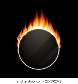 Fire vector frame on Bubble design