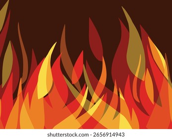 ilustração de plano de fundo de quadros de vetor de incêndio