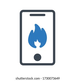 fire vector glyph color icon 