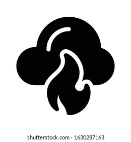 fire vector glyph flat icon