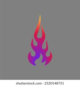 fire vector icon with blue and orange gradient color simple elegant