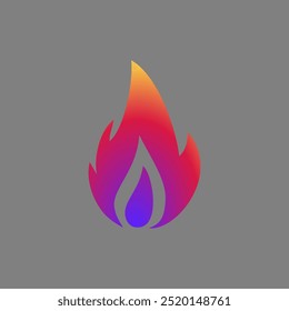 fire vector icon with blue and orange gradient color simple elegant