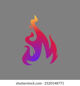 fire vector icon with blue and orange gradient color simple elegant