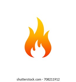 Fire - vector icon. Danger warning icon. Flame sign. Fire hazard. Alert sign. Risk sign. Fire protection. Fire hazardous. Devouring element. Logo template. Ignition icon. Flash flame. Flammable