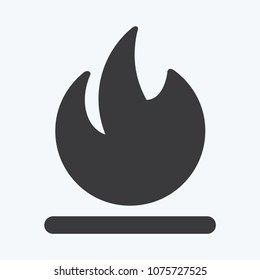 Fire vector icon, fireball symbol.