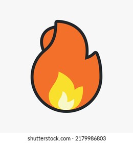 Fire Vector icon. Flame Cartoon style illustration.