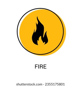 Fire vector. Fire icon illustration on white background. Stock vector.