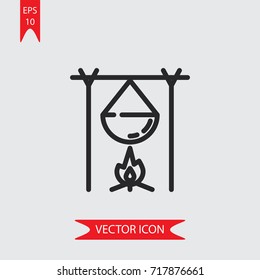 Fire vector icon, illustration symbol