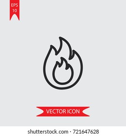 Fire vector icon, illustration symbol