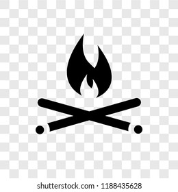 Fire vector icon isolated on transparent background, Fire transparency logo concept