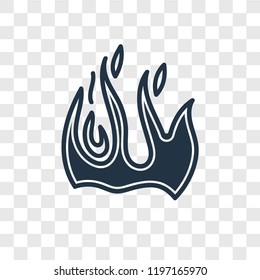 Fire vector icon isolated on transparent background, Fire transparency logo concept