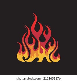 fire vector icon on black background