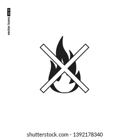 Fire - vector icon on white background. Symbol for web, infographics, print design and mobile UX/UI kit. Vector illustration, EPS10.