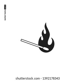 Fire - vector icon on white background. Symbol for web, infographics, print design and mobile UX/UI kit. Vector illustration, EPS10.