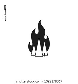 Fire - vector icon on white background. Symbol for web, infographics, print design and mobile UX/UI kit. Vector illustration, EPS10.