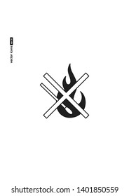 Fire - vector icon on white background. Symbol for web, infographics, print design and mobile UX/UI kit. Vector illustration, EPS10.