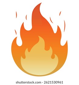 Fire vector, fire icon on a white background, fireballs, red and yellow campfire, fire symbol, vector illustration.