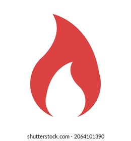 Fire vector icon. Red symbol